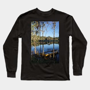 Reflections at the dam at Magpie Springs - Adelaide Hills Wine Region - Fleurieu Peninsula - South Australia Long Sleeve T-Shirt